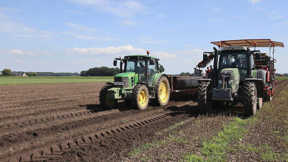 Het Noordhollandse bedrijf heeft 35 hectare tulpen. Vanwege de ruime vruchtwisseling van 1 : 7 zoekt de teler overal land. In dit geval bij melkveebedrijf mts. Aalberts-Augustinus in Dronten.