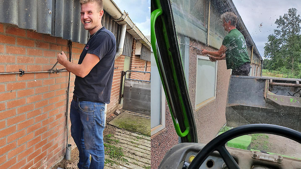 De afgelopen weken heeft fokbedrijf Krabben in Mariënvelde (GD) alle drie locaties voorzien van een hogedruk nevelinstallatie. "Deze zetten we aan op warme dagen. De lucht die de stal in komt is koeler door de koude nevel, daardoor kunnen we het in de sta