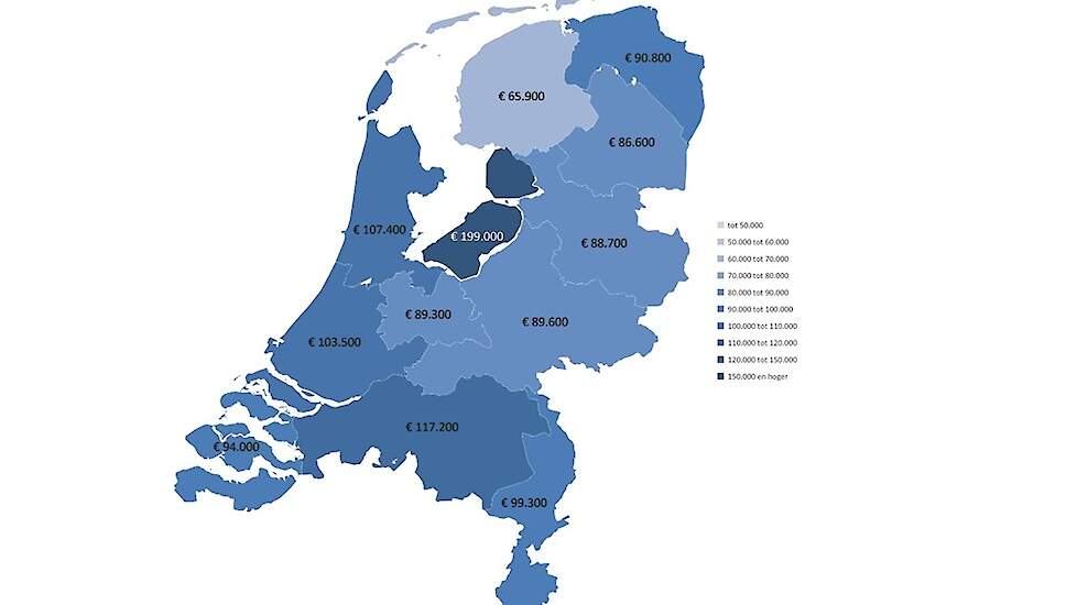 Agrarische grondprijs in Noord- en Zuid-Holland hoger, in Utrecht bijna gelijk